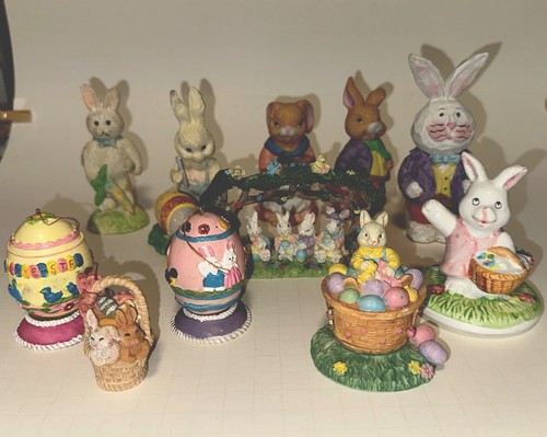 VTG 11 Pcs Easter /Rabbit Collectable Decor! All In Nice Cond, 1980-90’s Items! 