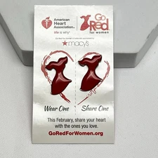 Go Red for Women Red Dress Pin Set American Heart Association Macy’s Awareness