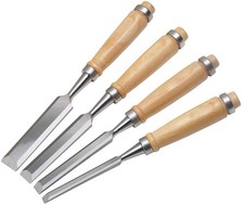 Stechbeitel 4-tlg Holzmeißel Schnitzwerkzeug Holzbeitel Stecheisen Schnitzbeitel