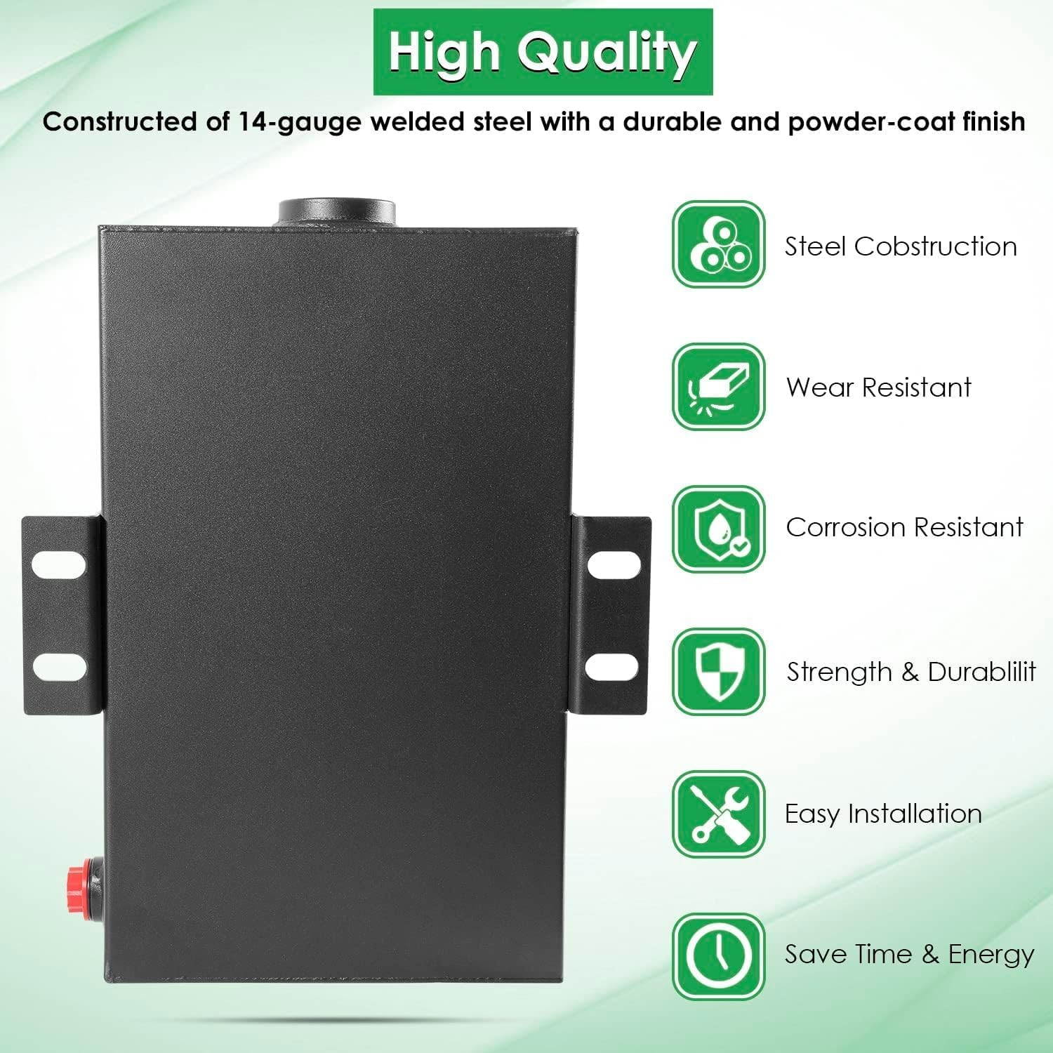 5 Gallon 14 Gauge Steel Hydraulic Fluid Reservoir Tank Integral Mounting Foot