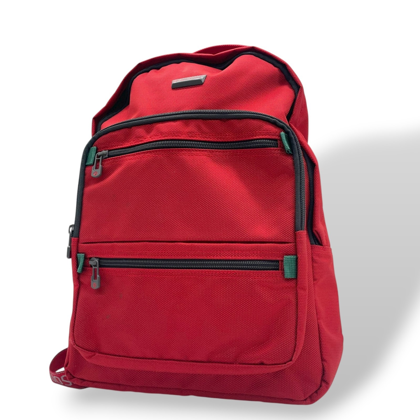 Authentic Samsonite Red Nylon Backpack Multi Pock… - image 1