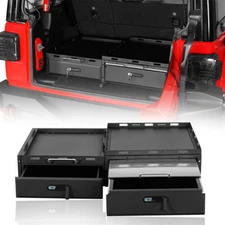Cargo Drawer w/ Shelf & Fridge Slide Mount for 15-24 Jeep Wrangler JK JL 4-Door