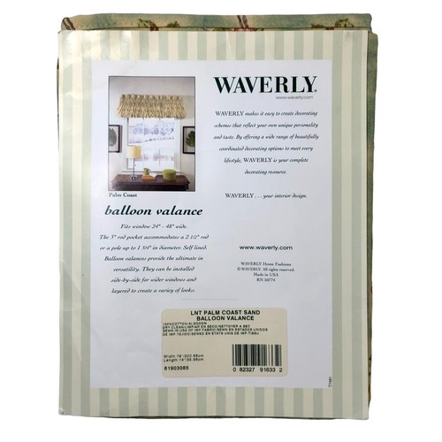 WAVERLY Palm Tree Coast Sand Balloon Valance Coastal Beach Hibiscus Made in USA - Picture 4 of 5