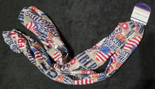 Patriotic Red White Blue Americana Sheer USA Stars Stripes Scarf NWT