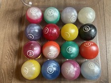 Vintage RARE American billiard / snooker balls Pearlescent Set E. Parrellaco