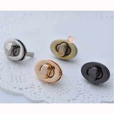 2 X Metal Bag Purse Closure Oval Turn Twist Lock Clasp Fastener Hook DIY