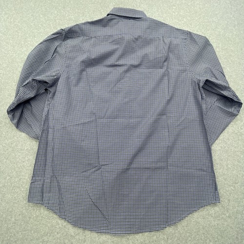 IZOD Button Up Shirt Mens Large Blue Check Long Sleeve Pocket - Picture 6 of 6