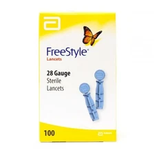 Freestyle 28 Gauge Sterile Lancets 100 Count New in Box Expiration 10/2025