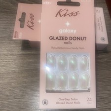 KISS Glazed Donut Glue-On, 24 Fake Nails, Medium Length, &ldquo;Your Galaxy&rdquo; DGX01