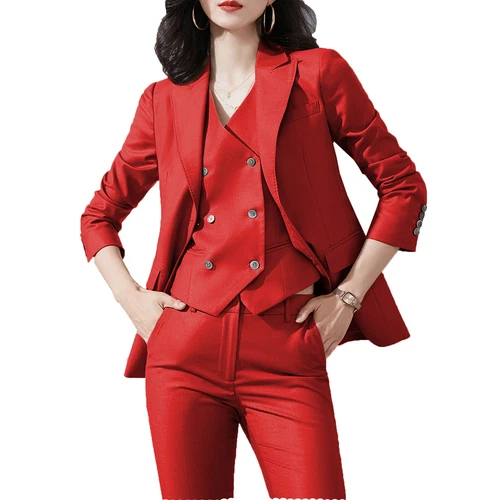 Womens Business 3Piece Suits Customize Bridesmaids Wedding Jacket Blazer Tuexdos - Picture 10 of 37
