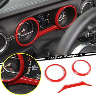 Fit For 2018-2023 Jeep Wrangler JL ABS Red Interior Dash Decor Panel Cover Trim