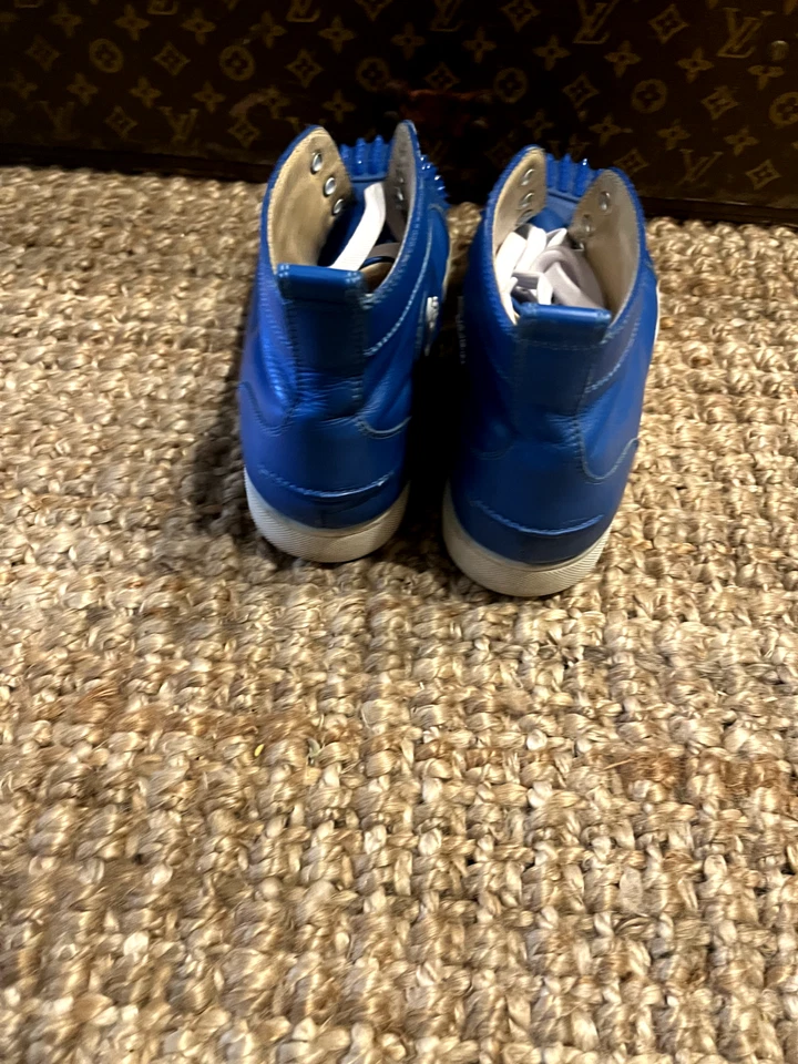 AUTÉNTICAS ZAPATILLAS PLANAS CHRISTIAN LOUBOUTIN High Top Spikes Orlato Azul Talla 44 Foto 3 de 4