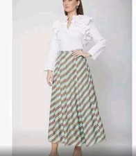 Anthropologie Skirt by Anupamaa Size XXS Silk Full Elastic Waist Minted Terra 