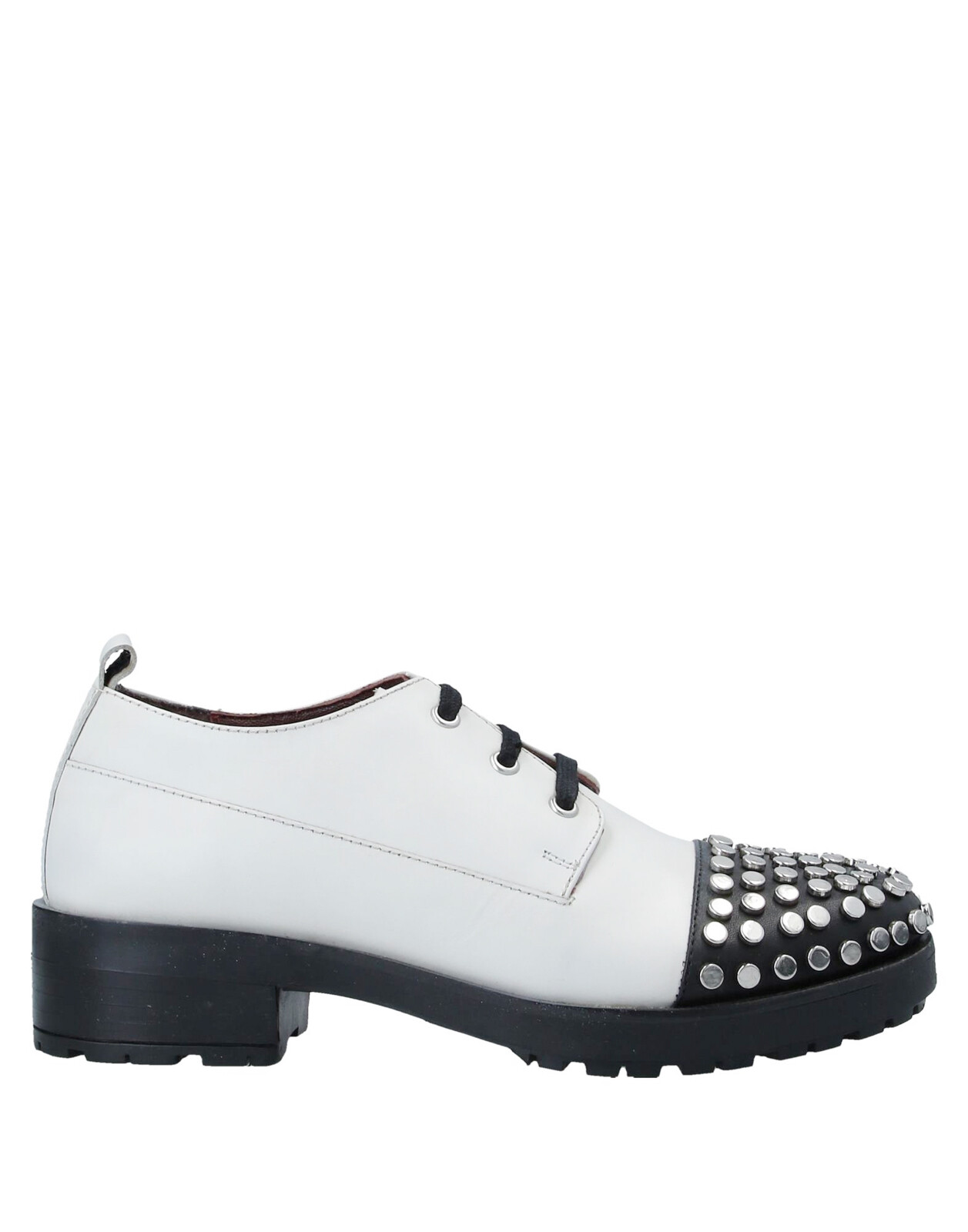 SAOLA Scarpe derby in pelle Apepazza prezzo consigliato 135 € US7 UK4 EU37 bianche borchie suola a strappo