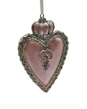 Sparkling Pink and Sliver Princess Heart Ornament