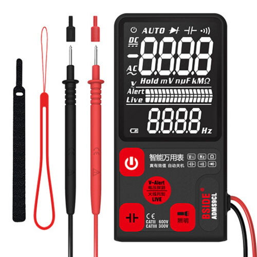 Multimetro Tester Digitale 3-in-1 Automatico Sottile con Luce LED