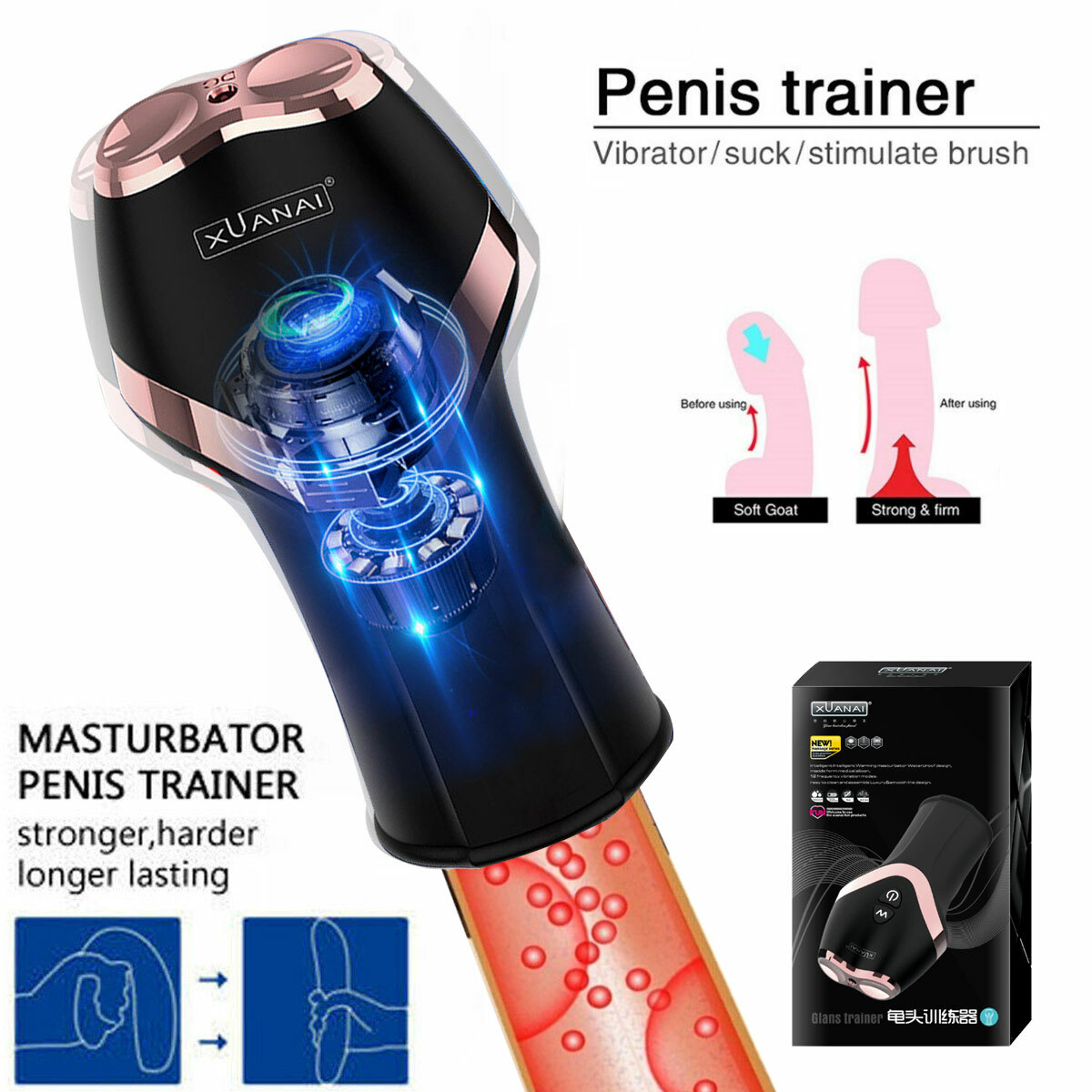 Penis Vibrator Male Penis Massager Head Enhancer Endurance Exercise  Vibrating UK | eBay