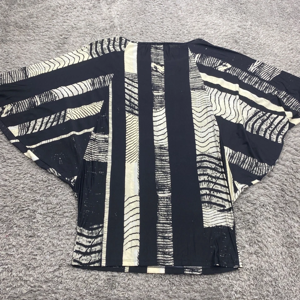 Etcetera Top Women Medium Black Patchwork Artsy Batwing Whimsigoth Fairy Blouse - Image 2 of 4