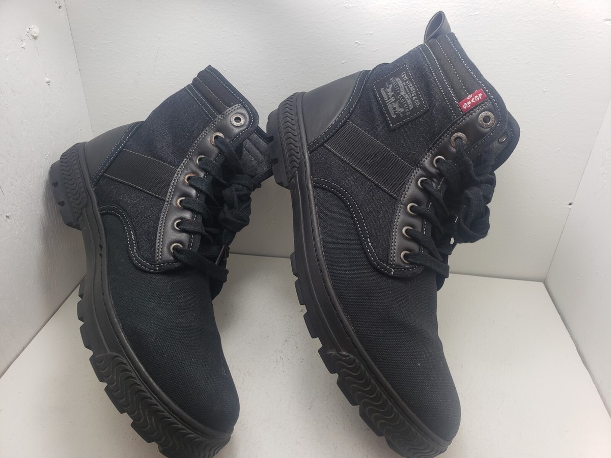 Levi\'s Richmond Boots Black Denim Leather Red Tab Lace Up Men\'s Size 7 Levi main image 2