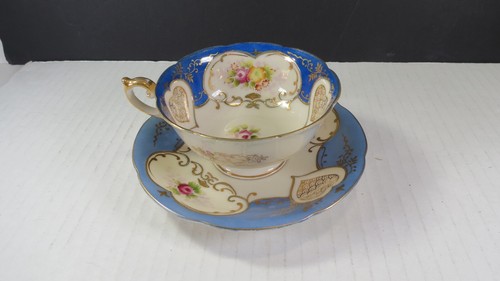 shofu Vintage Antik Ausgefallen China Made in Japan Blumen Sammeltasse & Untertasse