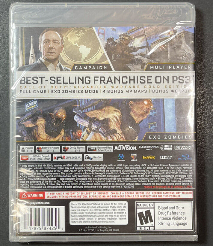 Jogo Call Of Duty Advanced Warfare Gold Edition Ps3 Original