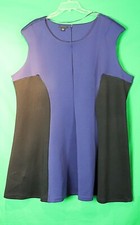 Metaphor Fit and Flare Scuba Dress Sleeveless Womens Size 3X blue/Black (drs317)