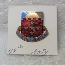 49th Artillery Wyoming Army National Guard PIN VTG Screw Back DUI DI Crest