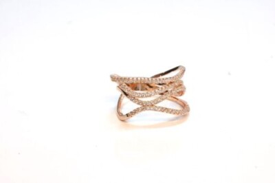 RedFly Damen Ring Rotgold-Beschichtung Rundschliff weiß Cristal 17-JZ5984/882