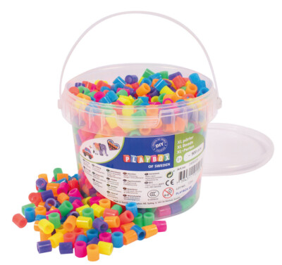 Playbox XL Bügelperlen 900 Stück neon Farbmix im Eimer