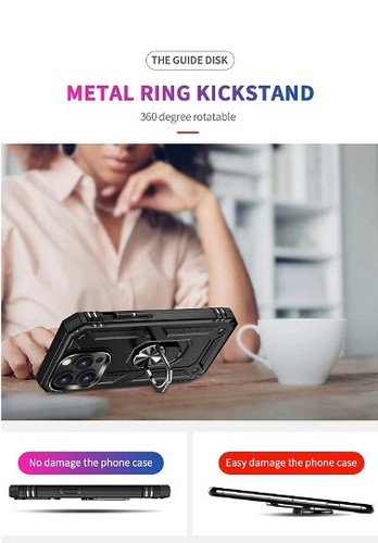 Fonetek Heavy Duty Shockproof Ring Stand Case for Apple iPhone 14 Pro - Picture 6 of 6