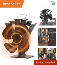 Cordless Whisper-Quiet Heat Powered Fan for Home Fireplace - Small Size