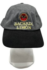 Bacardi Limon Rum Hat Strapback Baseball Cap Promo Liquor Logo Bat Logo Gray