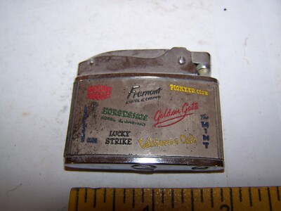 Vintage VULCAN Advertising Cigarette Lighter Downtown Las Vegas Casino Center