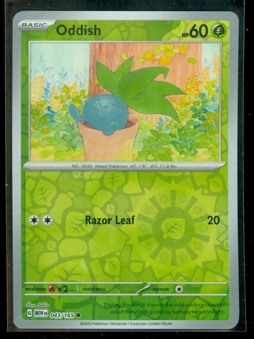 Pokemon ODDISH 043/165 Pokemon 151 - Rev Holo - - MINT | eBay