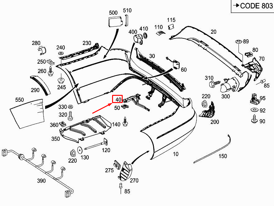 NOUVEAU MERCEDES-BENZ E W212 BANDE DE PARE-CHOCS INFÉRIEURE GAUCHE A2128852714