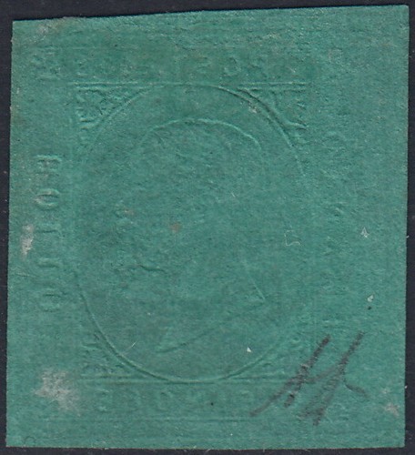 1853 - Sardegna II emissione c.5 verde usato Nizza Maria. 20 DIC 53 (4) - Foto 2 di 3
