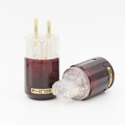 Gold Plated Pin EU Schuko Power Plug IEC Connector for HIFI Power Cable DIY