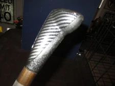 MW.A808: BLACK & GRAY CARBON FIBER COMFORT HANDLE FOLK ART AWALKING STICK CANE