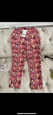 NWT Zara Ladies Pink Print Pull On Pants. Size XS