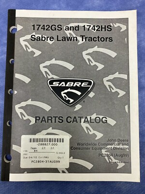 SABRE Parts Catalog For 1742GS & 1742HS PC2804