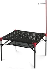 iClimb Extendable Folding Table Large Tabletop Area L + Hanger, Black 