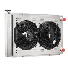 Stock 4 Row Radiator Shroud Fan For Chevy Sbc 350 Double Pass Crossflow 31x19
