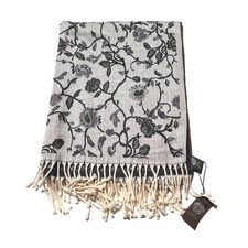 Vince Camuto Floral Black White Signature Scarf 26X68 Inches Old Money NWT