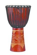 LP - LP713LR - World Beat Wood Art Large Djembe, Red/Natural