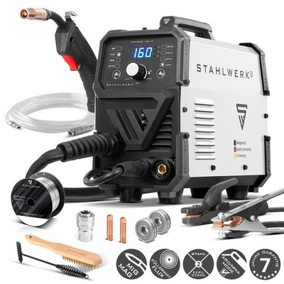 STAHLWERK Schweißgerät 5-in-1 Kombi MIG/MAG 160 M IGBT   ARC/MMA, Lift TIG, FLUX