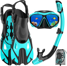 Snorkeling Gear for Adults, Mask Fin Snorkel Set, Dry Top Snorkel Mask, Panorami