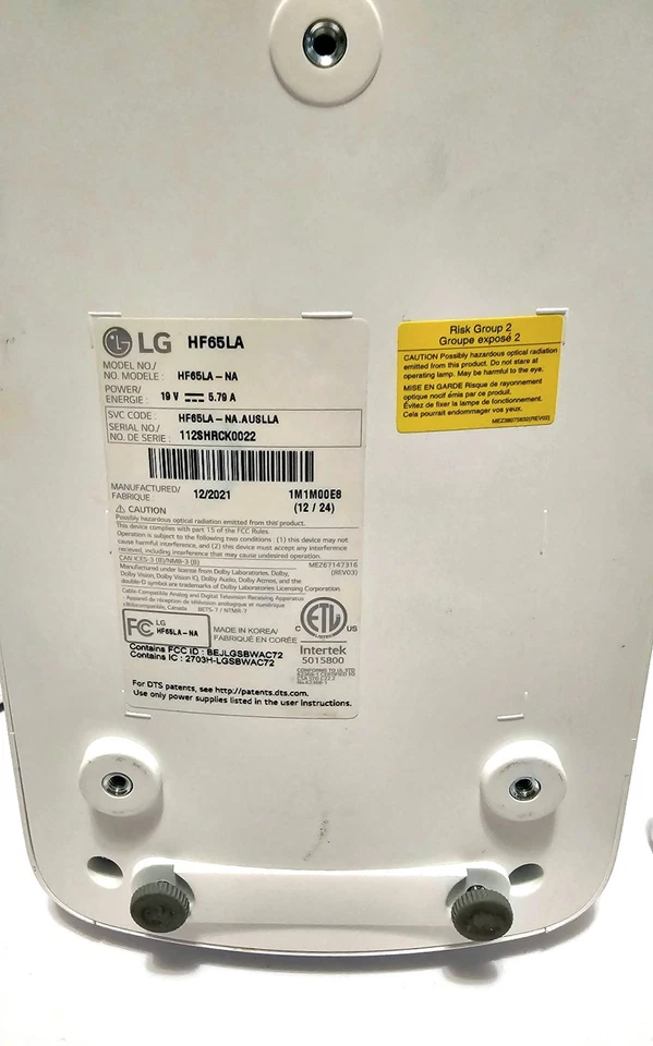 LG HF65LA Ultra Short Throw LED Projector Home Theater Smart TV For Parts - Image 2 of 4