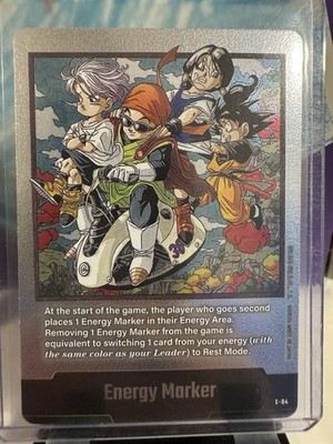 Bandai Energy Marker E-84 Promo Foil Full Art Trunks Videl Son Goten EN