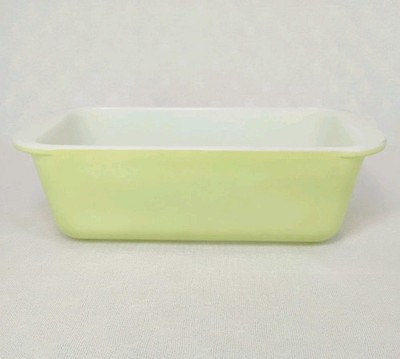 Vintage Pyrex 213 Lime Green Loaf Pan 1.5 Qt Milk Glass 1950s USA