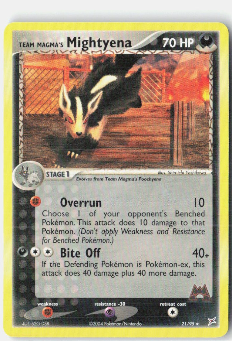 Team Magma's Mightyena 21/95 Rare Team Magma vs Team Aqua Pokemon Near Mint